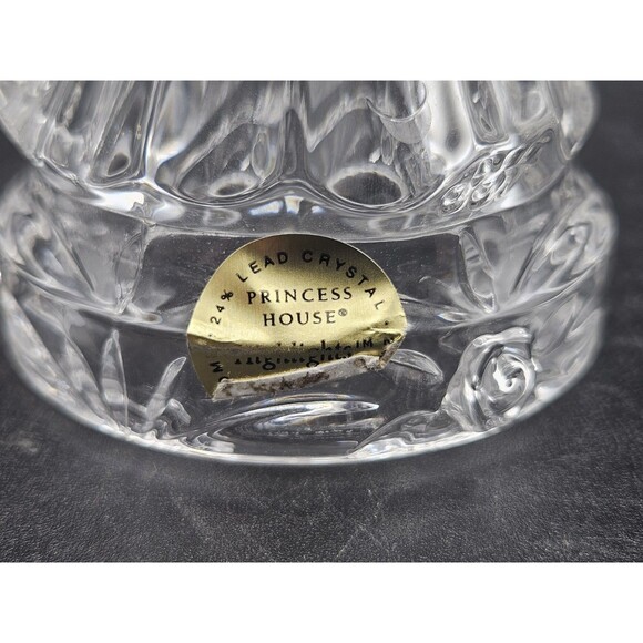 Princess House Bride and Groom Wedding Cake Topper 24% Lead Crystal - Picture 3 of 4